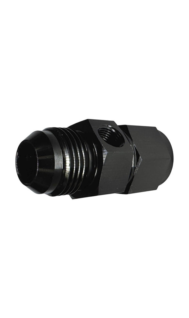 BluePrint Engines BPP10-18GS Fuel  Pressure Gauge Adapter Fitting -10 Male / -10 Female Black