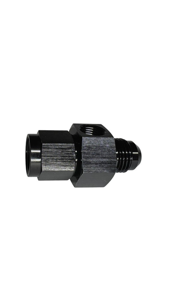 BluePrint Engines BPP6-18GS Fuel Pressure Gauge Adapter Fittings -06 Male / -06 Female Black