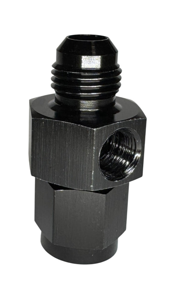 BluePrint Engines BPP6-18GS Fuel Pressure Gauge Adapter Fittings -06 Male / -06 Female Black