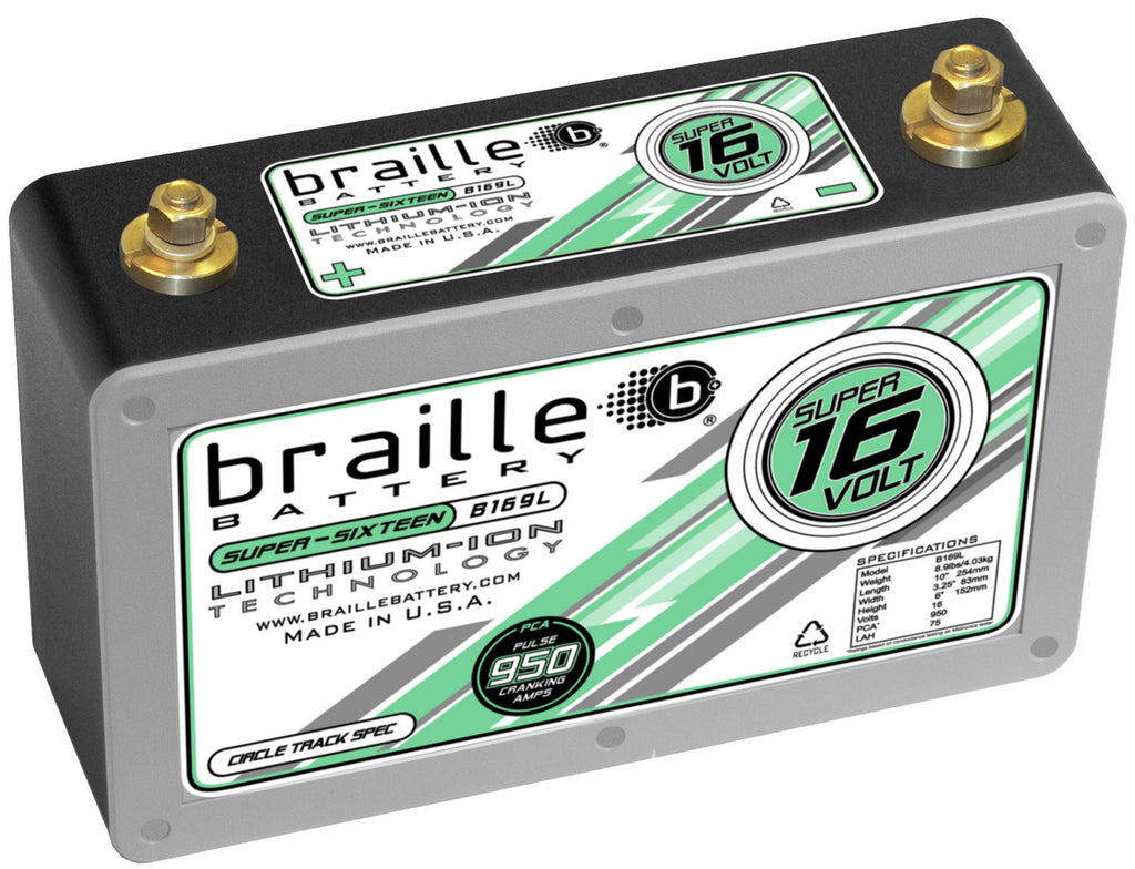 BRAILLE AUTO BATTERY B169L Lithium ION Super 16 Volt Battery 950 Amps
