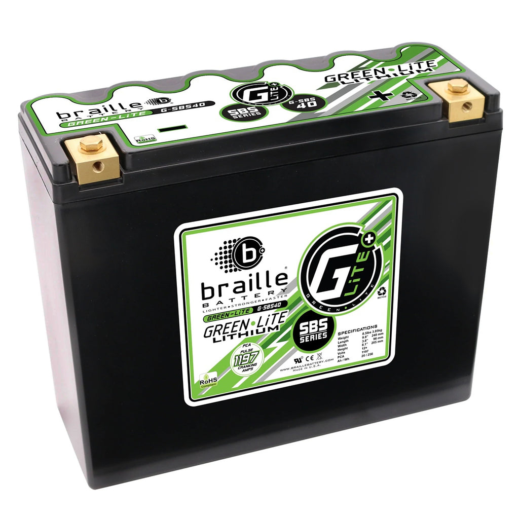 BRAILLE AUTO BATTERY G-SBS40 Green-Lite Lithium G-SBC40 Battery 1197 Amp