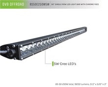 Load image into Gallery viewer, DV8 Offroad BS50E250W5W 50 in. Single Row LED Light Bar; Chrome Face