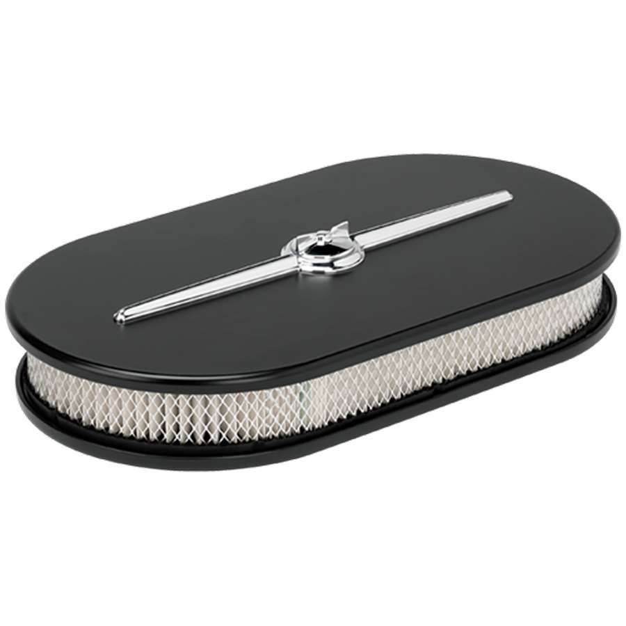 BILLET SPECIALTIES 15424 Oval Air Cleaner Large Streamline Black