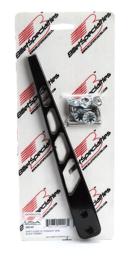 BILLET SPECIALTIES 266145 Shift Lever 10in Straigh t Grid Black Tremec