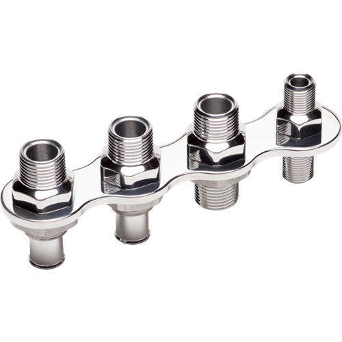 BILLET SPECIALTIES 66935 A/C & Heat Bulkhead Inline Push On 4 Port