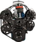 BILLET SPECIALTIES BLK13600 SBF Tru Trac Pulley System Black P/S & A/C