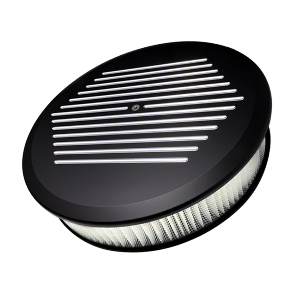 BILLET SPECIALTIES BLK15820 Air Cleaner 14in Round Ball Milled Black