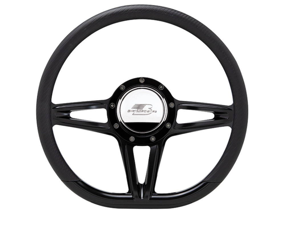 BILLET SPECIALTIES BLK29441 Steering Wheel 14in D-Shape Victory Black