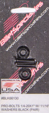 Load image into Gallery viewer, BILLET SPECIALTIES BLK66130 1/4-20 x 1in SS Bolts Black Pair