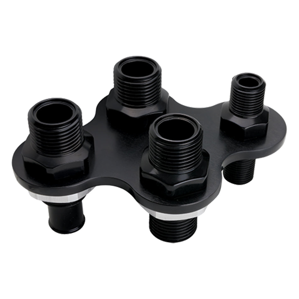 BILLET SPECIALTIES BLK66925 A/C & Heat Bulkhead Push On 4-Port Black