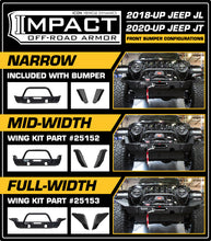 Load image into Gallery viewer, ICON Impact Series Offroad Armor 25153 18-UP JEEP JL / 20-UP JT FRONT IMPACT FULL WIDTH WINGS for Select Jeep Gladiator, Jeep Wrangler