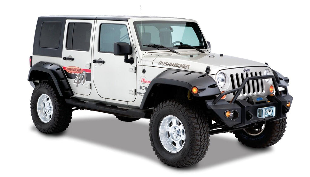 Bushwacker 10044-02 Fender Flares Max Pocket Style 2Pc Rear for Select Jeep Wrangler, Jeep Wrangler JK