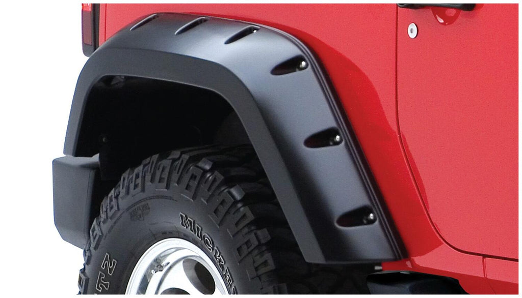 Bushwacker 10046-02 Fender Flares Max Pocket Style 2Pc Rear for Select Jeep Wrangler, Jeep Wrangler JK