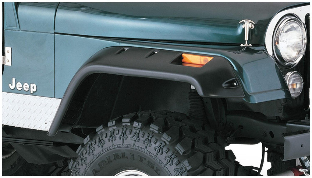 Bushwacker 10059-07 Fender Flares Cutout Style 2Pc Front for Select Jeep CJ6, Jeep CJ6A, Jeep CJ7, Jeep Willys