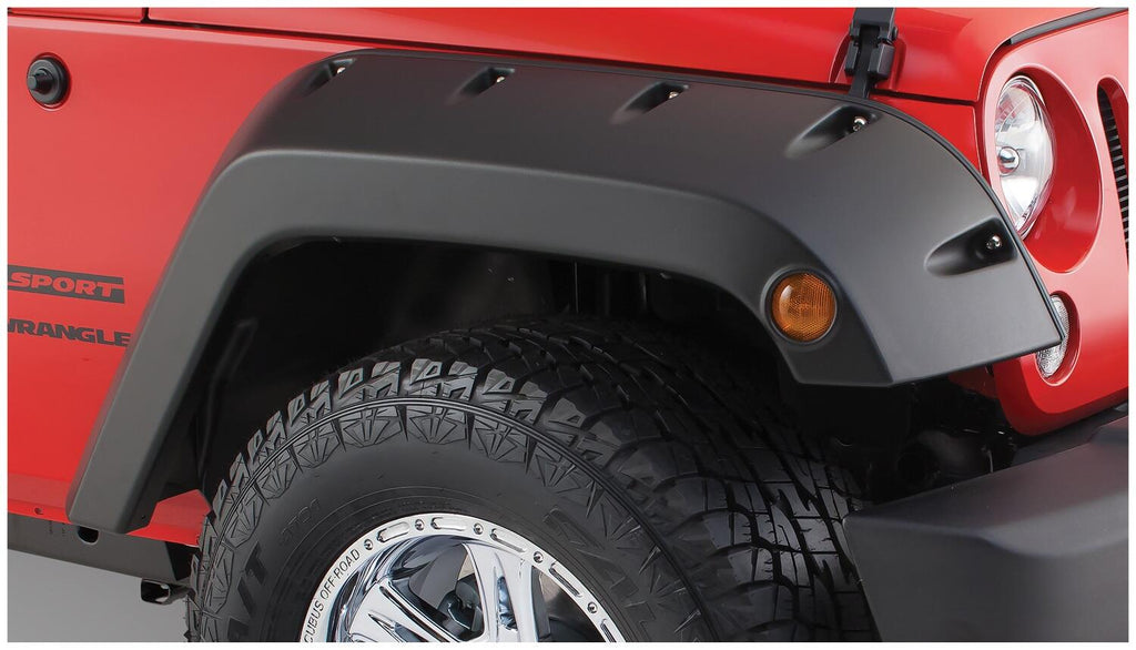 Bushwacker 10077-02 Fender Flares Pocket Style 2Pc Front for Select Jeep Wrangler, Jeep Wrangler JK