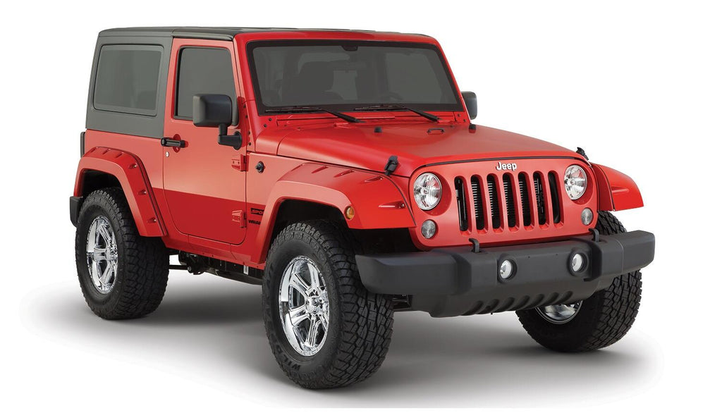Bushwacker 10077-02 Fender Flares Pocket Style 2Pc Front for Select Jeep Wrangler, Jeep Wrangler JK