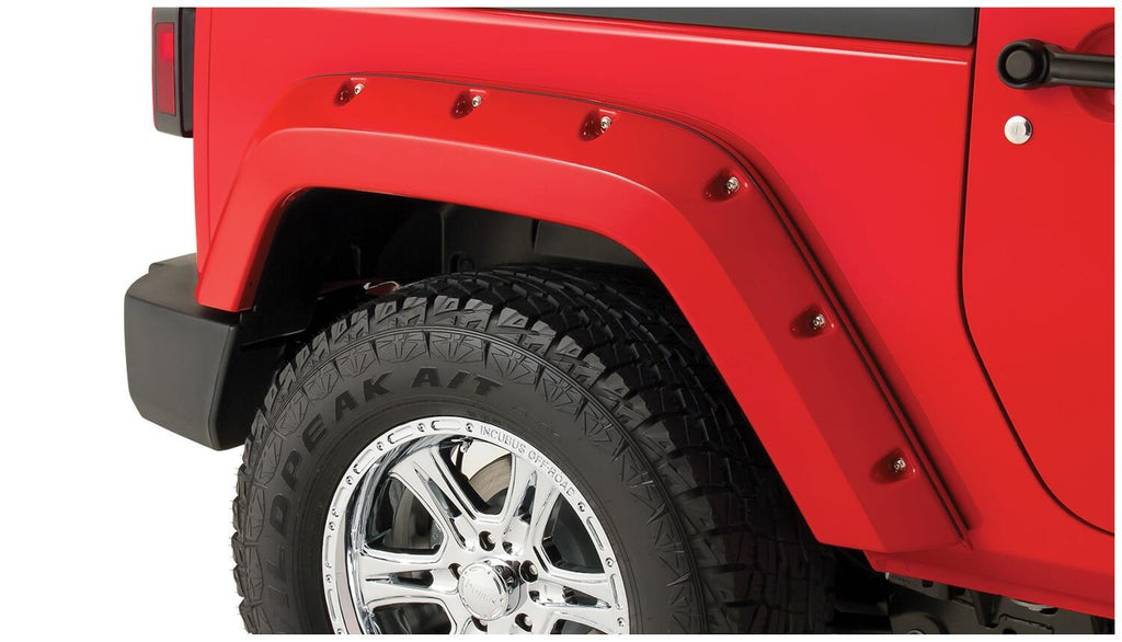 Bushwacker 10078-02 Fender Flares Pocket Style 2Pc Rear for Select Jeep Wrangler, Jeep Wrangler JK