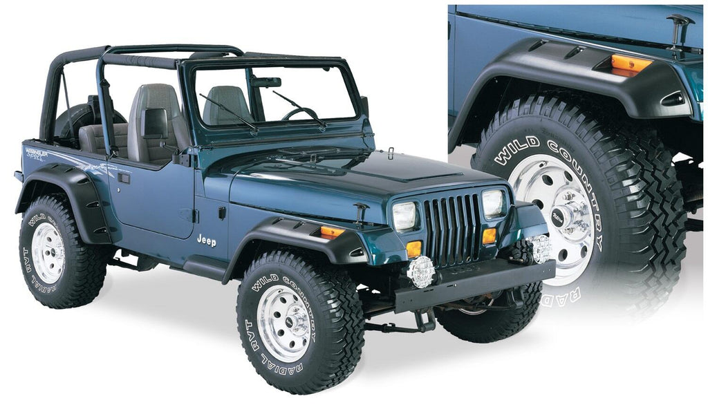 Bushwacker 10909-07 Fender Flares Cutout Style 4Pc for Select Jeep Wrangler