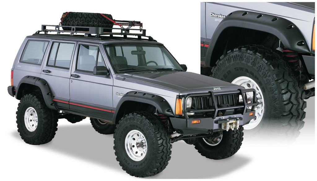 Bushwacker 10911-07 Fender Flares Cutout Style 4Pc for Select Jeep Cherokee