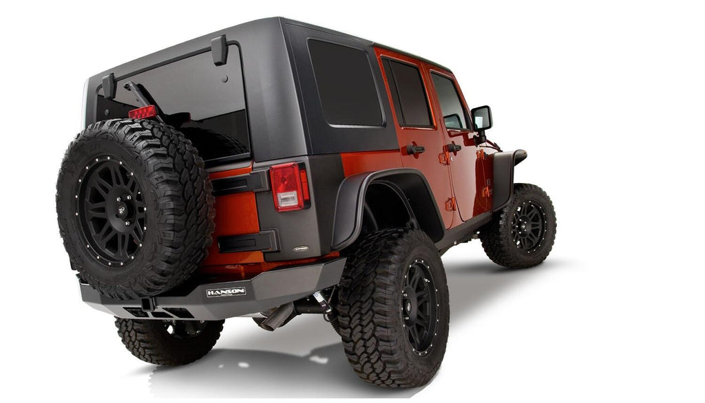 Bushwacker 10918-07 Fender Flares Flat Style 4Pc for Select Jeep Wrangler, Jeep Wrangler JK