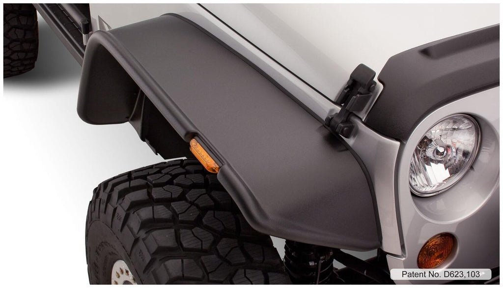 Bushwacker 10919-07 Fender Flares Flat Style 4Pc for Select Jeep Wrangler, Jeep Wrangler JK
