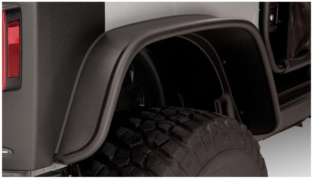Bushwacker 10919-07 Fender Flares Flat Style 4Pc for Select Jeep Wrangler, Jeep Wrangler JK