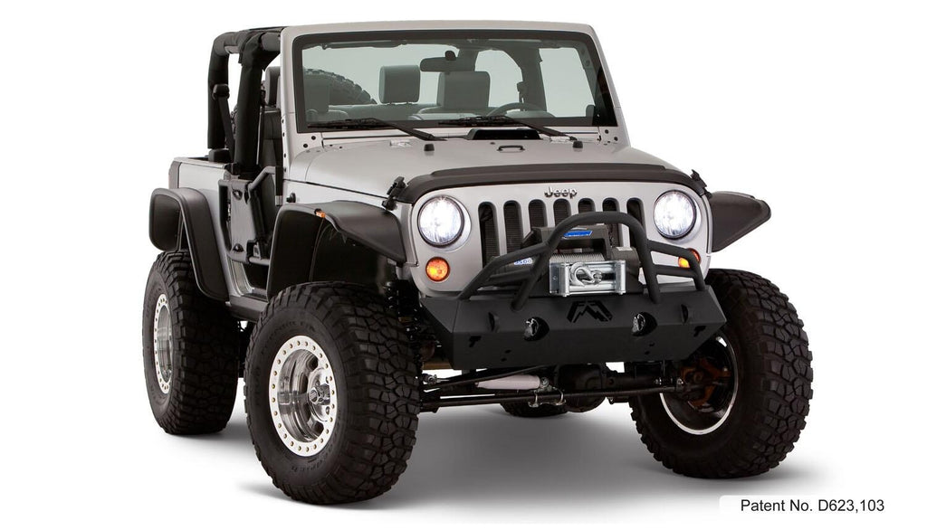 Bushwacker 10919-07 Fender Flares Flat Style 4Pc for Select Jeep Wrangler, Jeep Wrangler JK