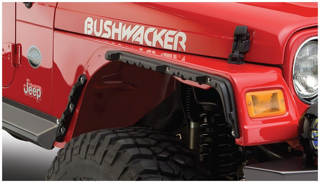 Bushwacker 10920-07 Fender Flares Flat Style 4Pc for Select Jeep Wrangler
