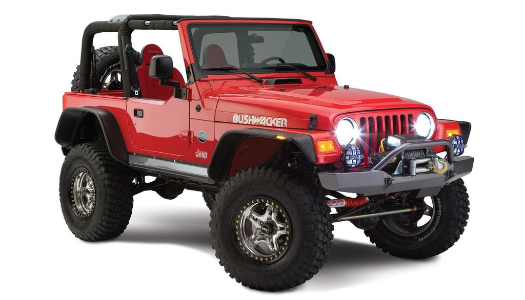 Bushwacker 10920-07 Fender Flares Flat Style 4Pc for Select Jeep Wrangler