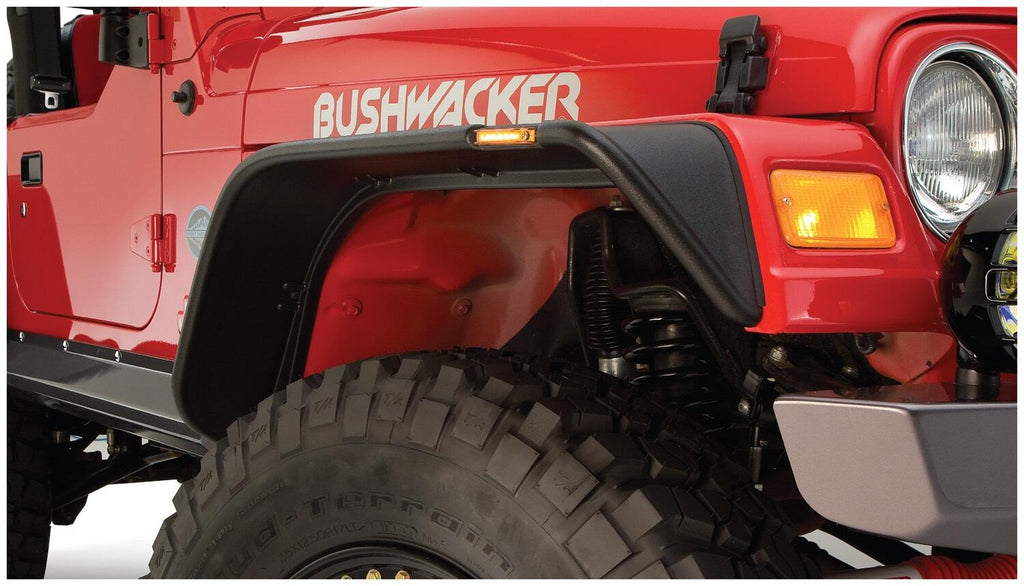 Bushwacker 10920-07 Fender Flares Flat Style 4Pc for Select Jeep Wrangler