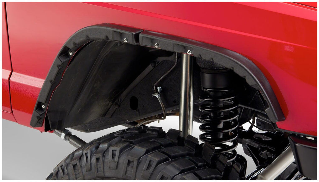 Bushwacker 10922-07 Fender Flares Flat Style 4Pc for Select Jeep Cherokee