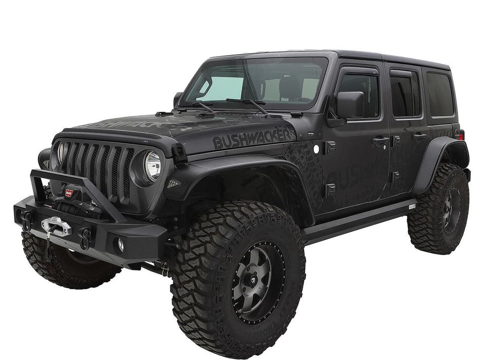 Bushwacker 10923-07 Fender Flares Flat Style 4Pc for Select Jeep Wrangler
