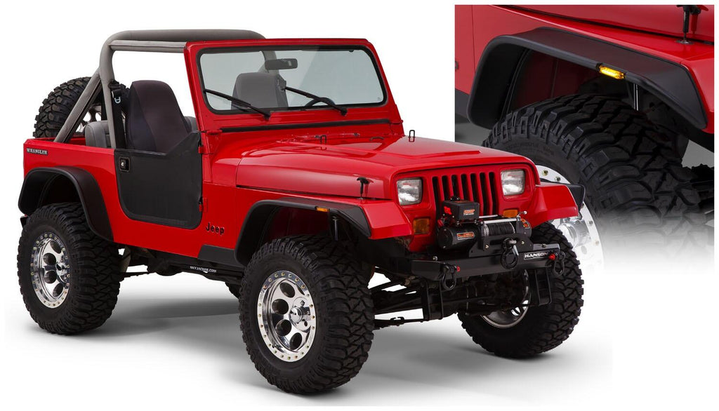 Bushwacker 10924-07 Fender Flares Flat Style 4Pc for Select Jeep Wrangler
