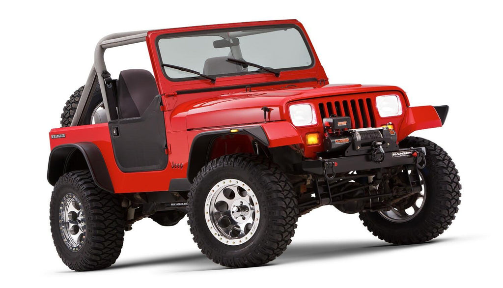 Bushwacker 10924-07 Fender Flares Flat Style 4Pc for Select Jeep Wrangler