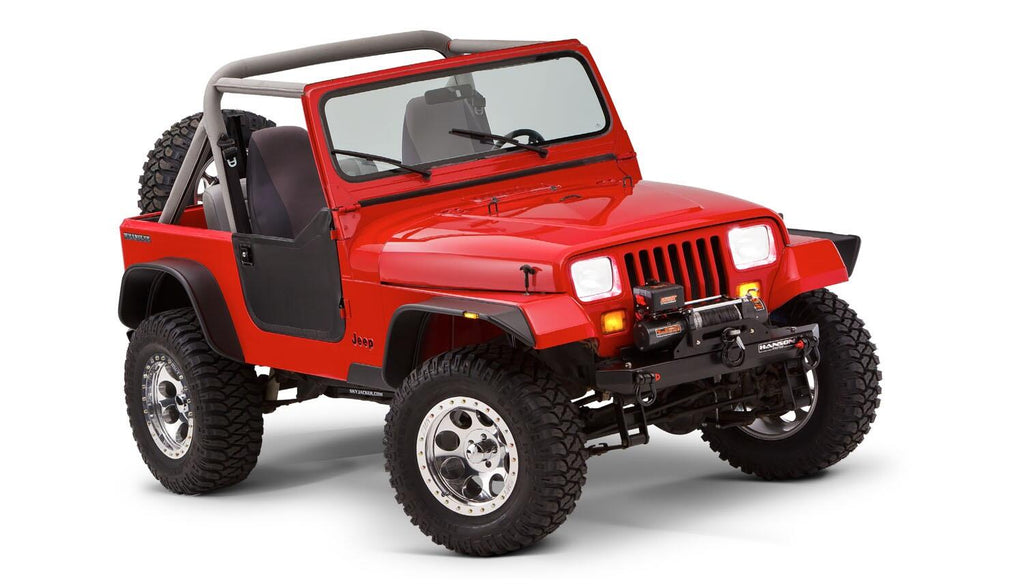 Bushwacker 10924-07 Fender Flares Flat Style 4Pc for Select Jeep Wrangler