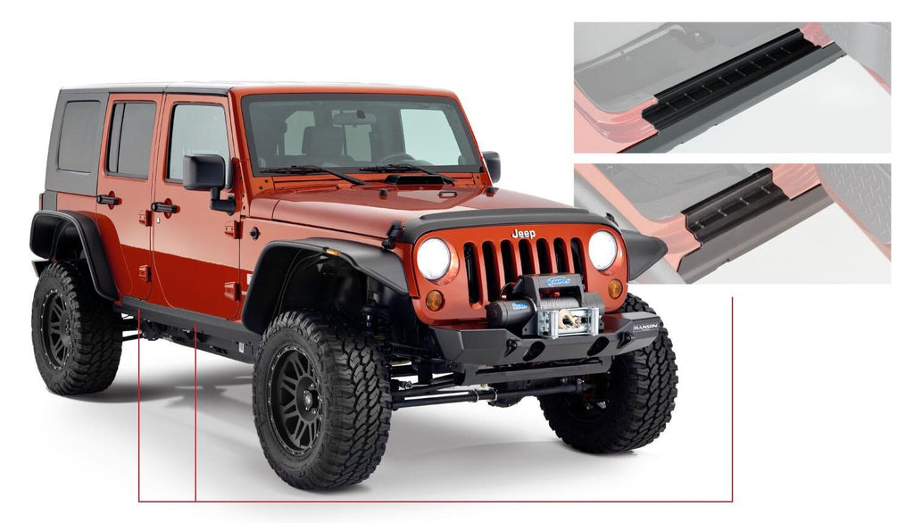 Bushwacker 14012 Trail Armor Side Rocker for Select Jeep Wrangler, Jeep Wrangler JK