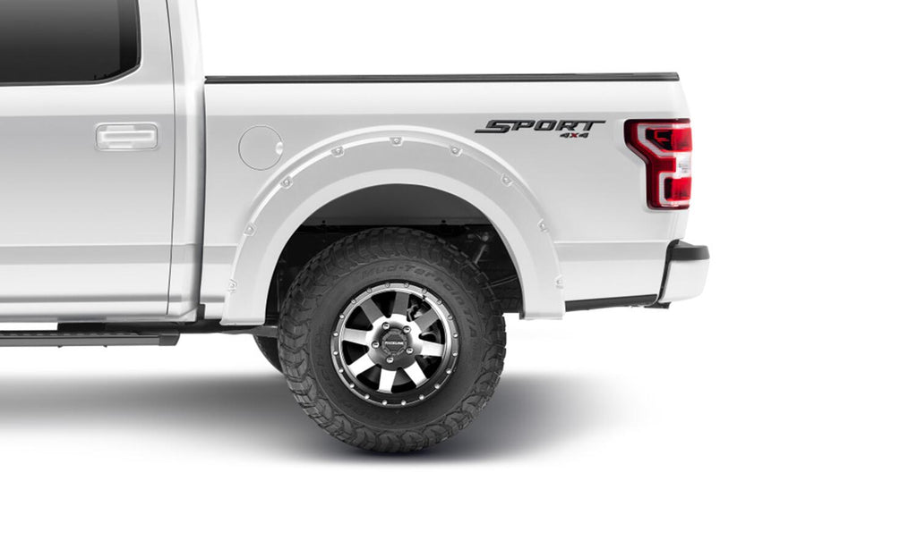 Bushwacker 20945-12 Fender Flares Pocket Style-Color Oxford White Smooth Finish 4 Pc for Select Ford F-150
