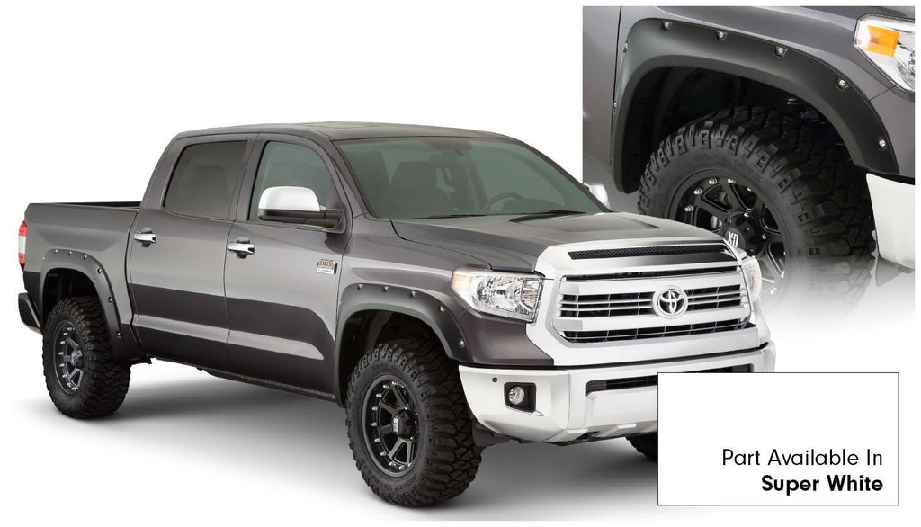 Bushwacker 30918-13 Fender Flares Pocket Style-Color Super White Smooth Finish 4 Pc for Select Toyota Tundra