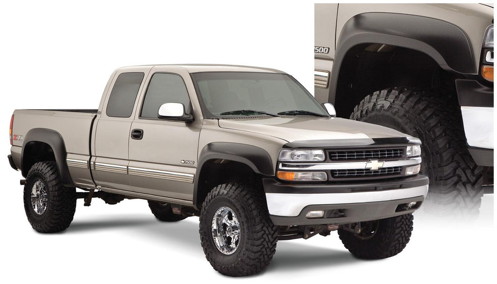 Bushwacker 40945-02 Fender Flares Extend-A-Fender Style 4Pc for Select Chevrolet Silverado 1500, Chevrolet Silverado Classic, Chevrolet Silverado HD, Chevrolet Silverado HD Classic, Chevrolet Silverado 2500, Chevrolet Silverado HD, Chevrolet Silverado HD