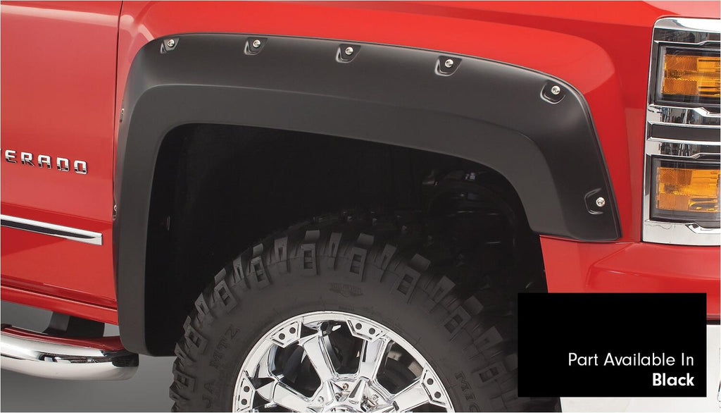 Bushwacker 40959-34 Fender Flares Pocket Style-Color Black Smooth Finish 4 Pc for Select Chevrolet Silverado