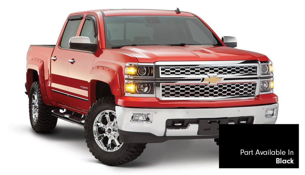 Bushwacker 40959-34 Fender Flares Pocket Style-Color Black Smooth Finish 4 Pc for Select Chevrolet Silverado