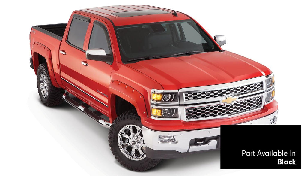 Bushwacker 40959-34 Fender Flares Pocket Style-Color Black Smooth Finish 4 Pc for Select Chevrolet Silverado