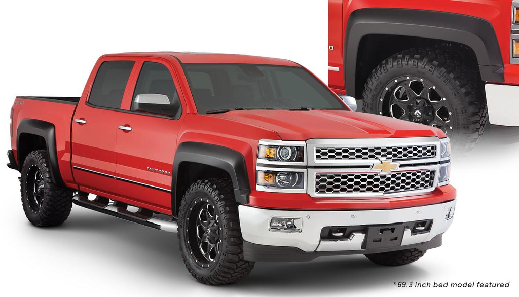 Bushwacker 40964-02 Fender Flares Extend-A-Fender Style 4Pc for Select Chevrolet Silverado 1500, Chevrolet Silverado LD, Chevrolet Silverado HD, Chevrolet Silverado HD