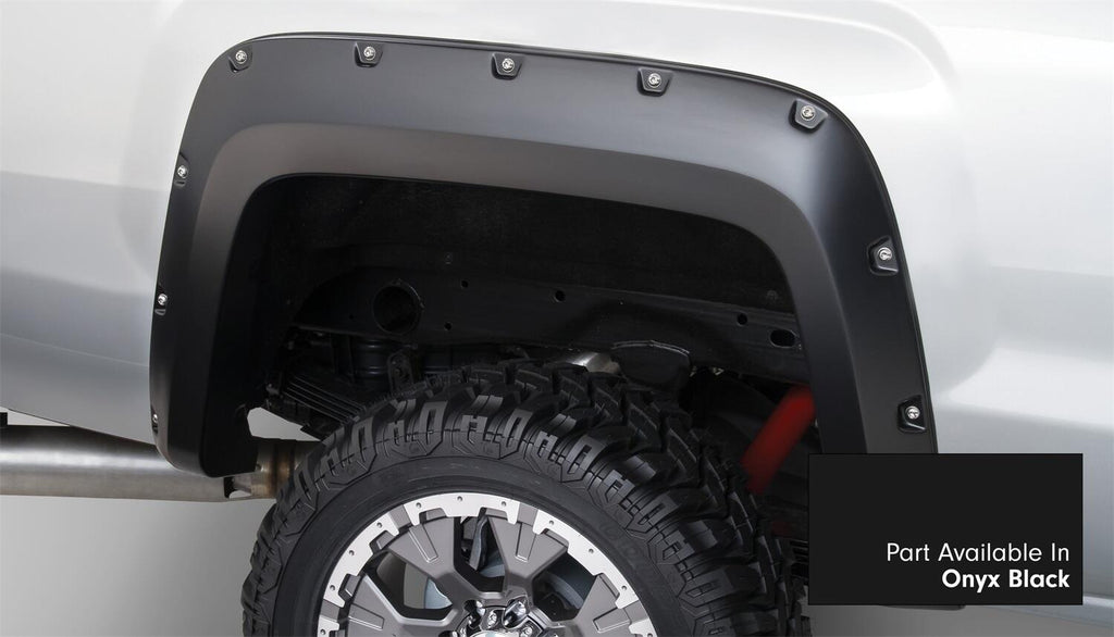 Bushwacker 40967-34 Fender Flares Pocket Style-Color Onyx Black Smooth Finish 4 Pc for Select GMC Sierra HD, GMC Sierra HD
