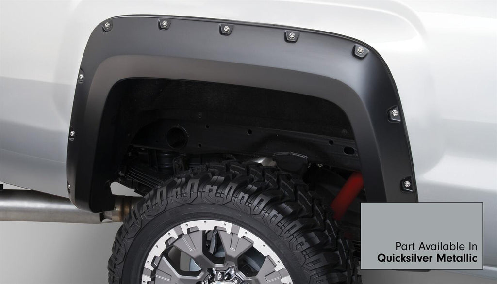 Bushwacker 40974-54 Fender Flares Pocket Style-Color Quicksilver Metallic Smooth Finish 4 Pc for Select GMC Sierra