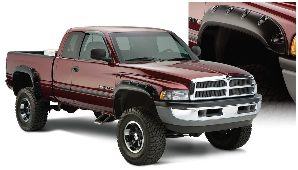 Bushwacker 50908-02 Fender Flares Pocket Style 4Pc for Select Dodge Ram 1500, Dodge Ram 2500, Dodge Ram