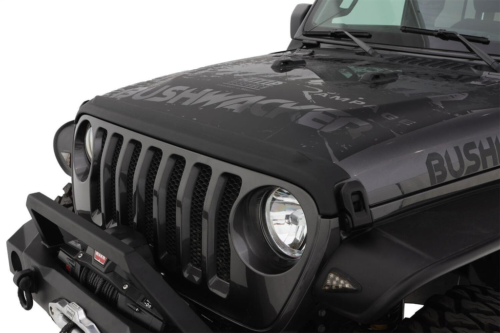 Bushwacker 14093 Trail Armor Hood Stone Guard; Black for Select Jeep Gladiator, Jeep Wrangler