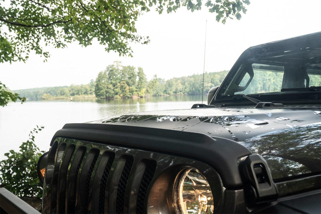 Bushwacker 14093 Trail Armor Hood Stone Guard; Black for Select Jeep Gladiator, Jeep Wrangler