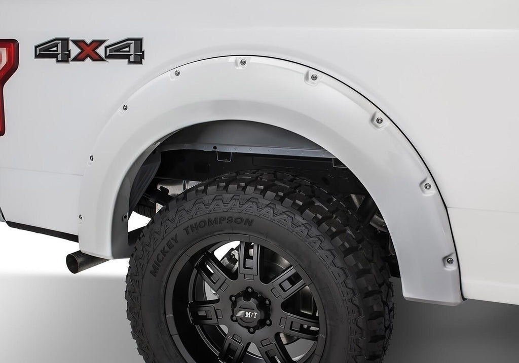 Bushwacker 20942-12 Fender Flares Pocket Style-Color Oxford White Smooth Finish 4 Pc for Select Ford F-250 Super Duty, Ford F-350 Super Duty