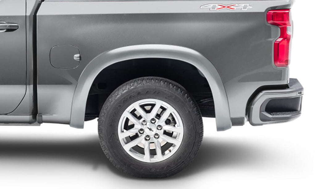 Bushwacker 40930-54 Fender Flares OE Style Color Silver Ice Metallic Smooth Finish 4 Pc for Select Chevrolet Silverado 1500, Chevrolet Silverado LTD